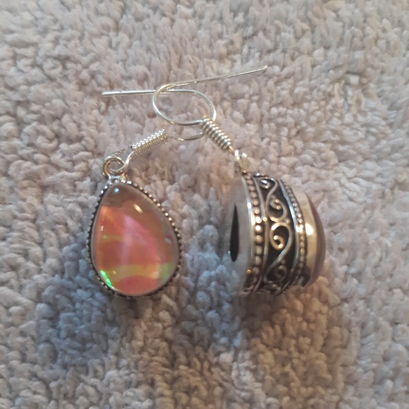 Pink Australian Triplet Opal Earrings - Picture 3 of 8